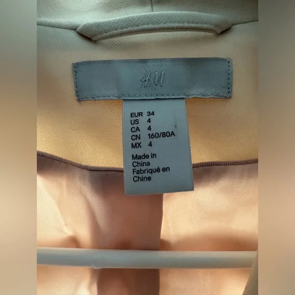 H&M elegant beige belt tie/ zip up spring trench jacket - Picture 4 of 5